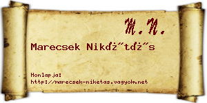 Marecsek Nikétás névjegykártya